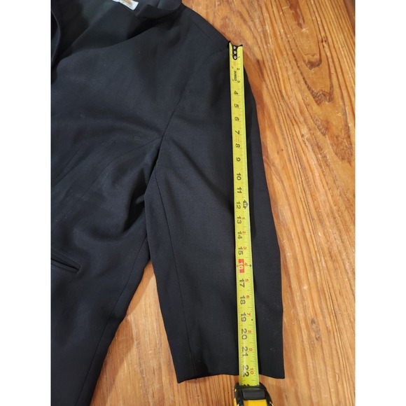 Talbots Woman Black Wool Three Button Single Breasted Blazer Pockets Size 24W - Picture 7 of 12